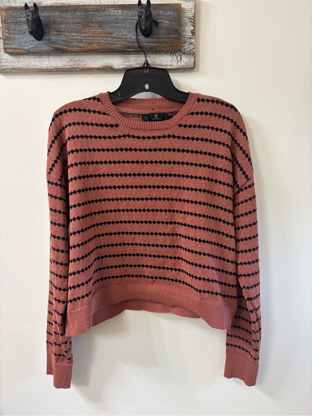 Volcom She Shore Sweater in Terracotta / Orange